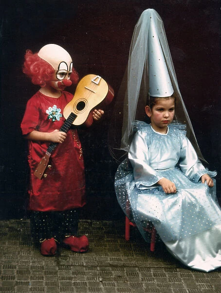 Children in fancy dress - clown and princess