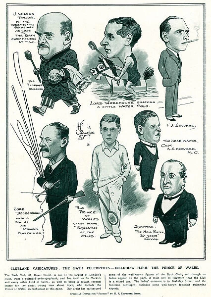 Clubland caricatures: the Bath celebrities 1921