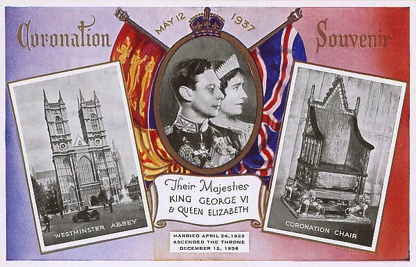 Coronation Souvenir Postcard - King George VI