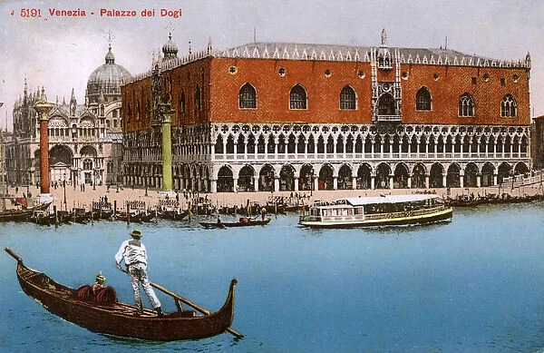 The Doges Palace, Venice, Italy - Gondola in Foreground