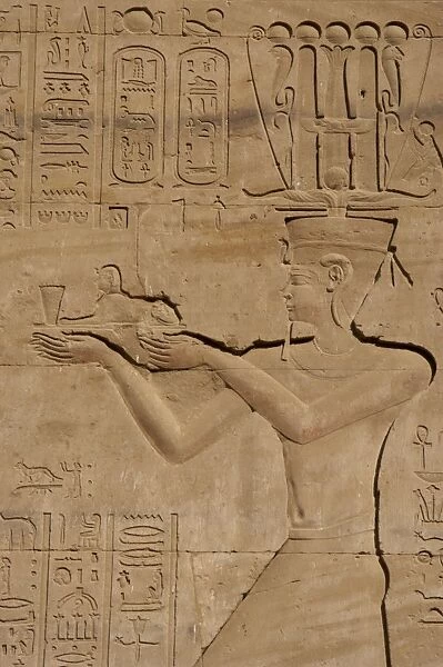 Egypt. Temple of Horus. Relief depicting a Ptolemaic pharaoh