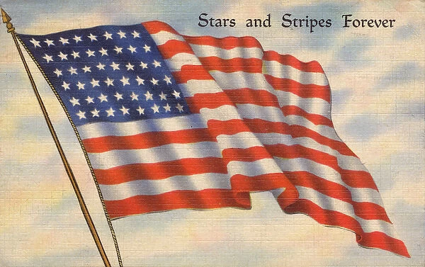US Flag. US flag with 48 Stars (denoting 48 states in the Union) - Stars