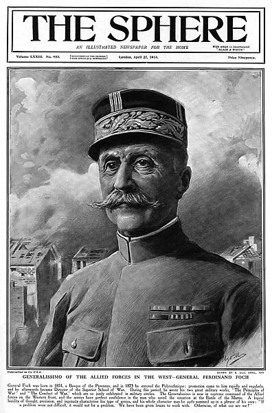 General Ferdinand Foch by Matania, WW1