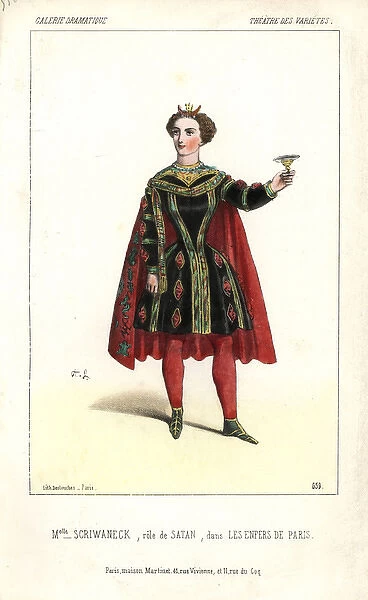 Mlle Scriwaneck in costume as Satan in Les
