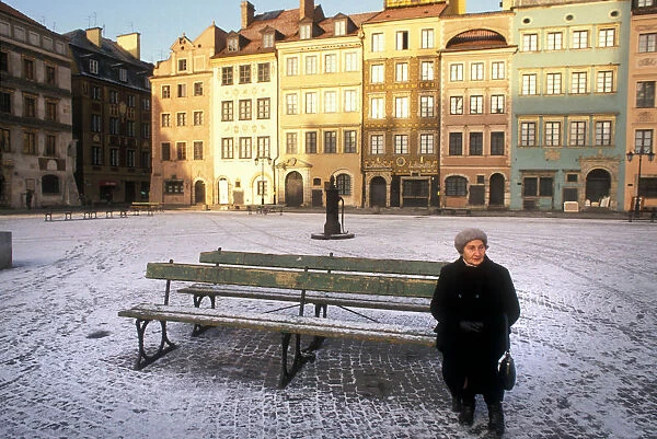 Old Lady on bench, Starigrad, Warsaw, Poland
