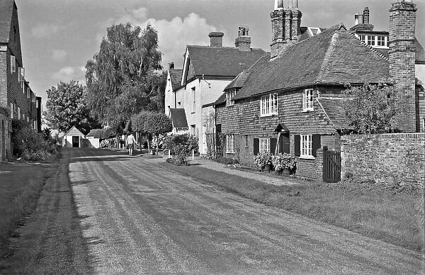 A row of picturesque cottages in a lane