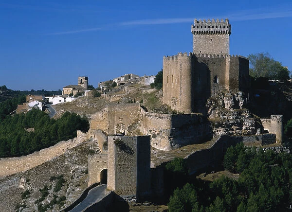 Spain. Castile-La Mancha. Alarcon. View of medieval Castle