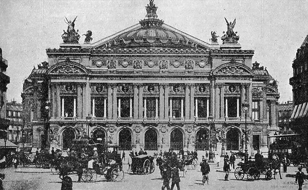 A view of the exterior faade of the Opera House, Paris