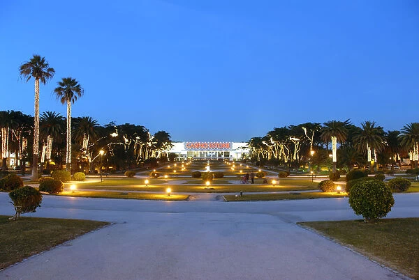 The Casino Estoril gardens at dusk. Estoril, Portugal