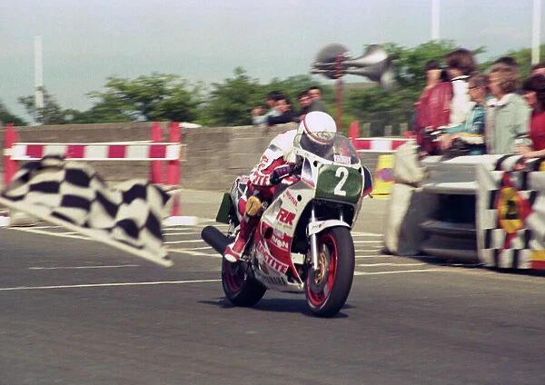 Geoff Johnson winning the 1987 Production B TT