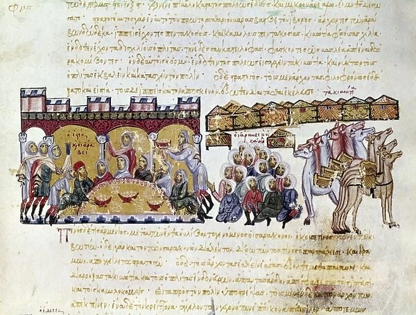 ARABS IN SICILY, 1039. Arab encampment around the town of Messina, Sicily, 1039