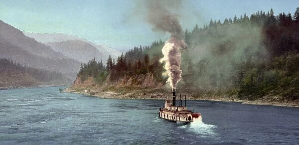 COLUMBIA RIVERBOAT, c1901. The steamboat Columbia below the Casacades, Columbia River