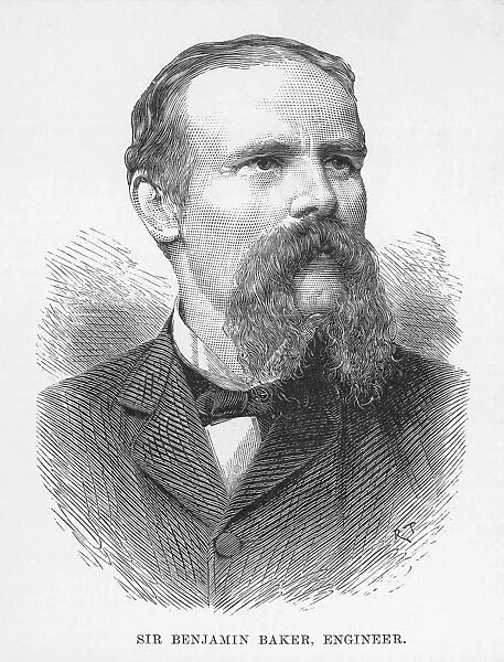 SIR BENJAMIN BAKER (1840-1907). English civil engineer. Line engraving, 1890