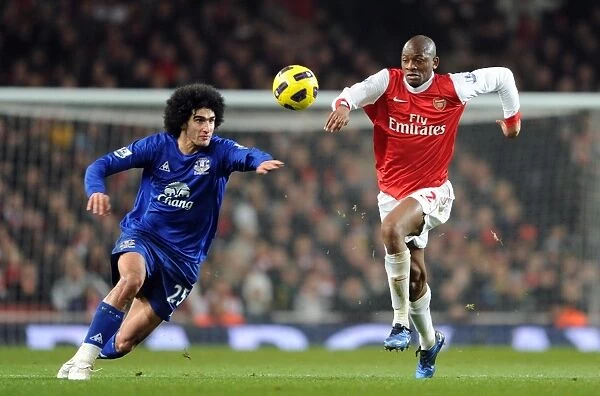 Abou Diaby vs Marouane Fellaini: Arsenal's Win Over Everton in the Barclays Premier League (2:1), Emirates Stadium, 1 / 2 / 11