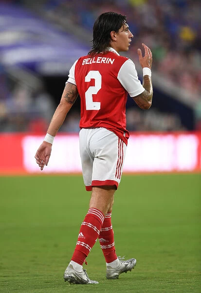 Arsenal FC Training in Baltimore: Hector Bellerin in Action during Arsenal vs. Everton Pre-Season Match, 2022