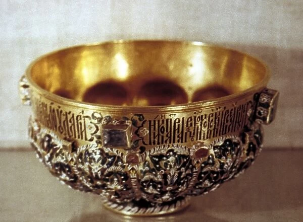 Golden bowl belonging to Tsar Alexis. Alexei Mikhailovich Romanov (1629-1676) Tsar