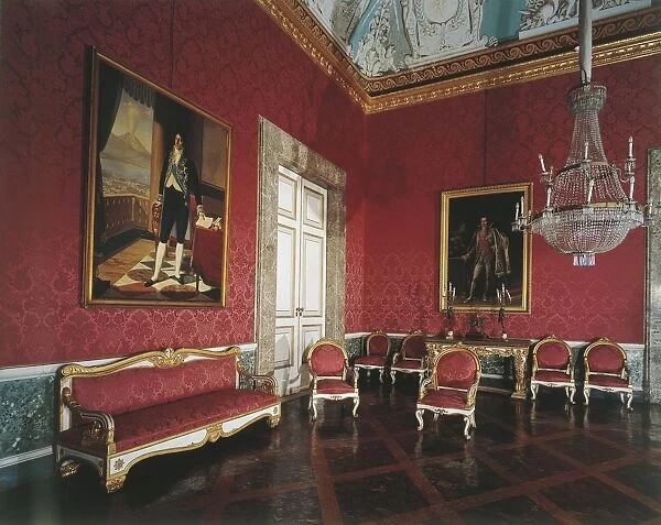 Italy, Campania Region, Caserta, La reggia, Royal Palace, Joachim Murats Apartments, Red Hall