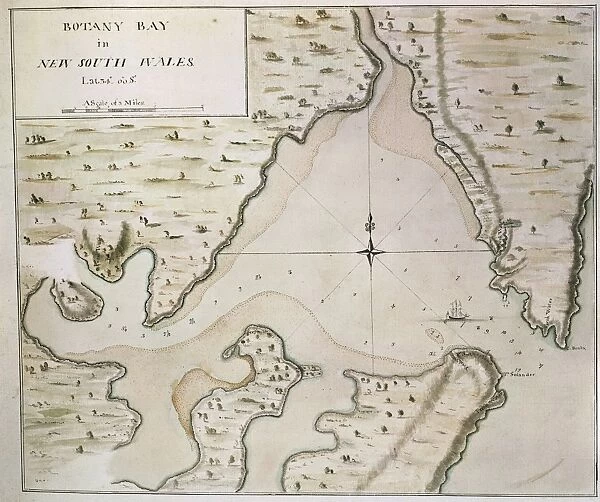 Map of Botany Bay, New South Wales, Australia