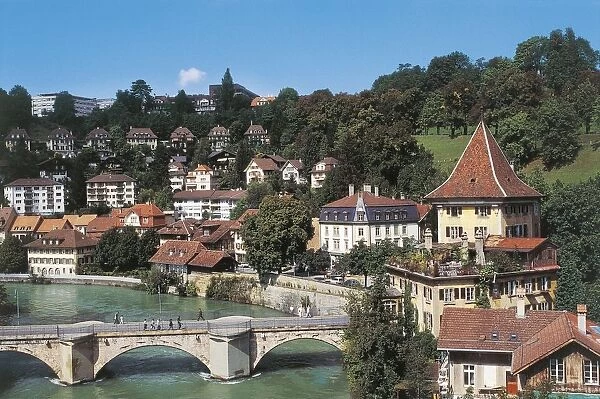 Switzerland, Bern (Berne), View from Nydegg Bridge