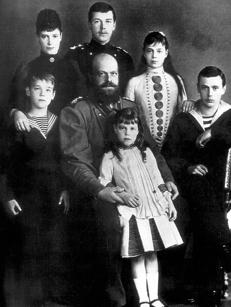 Tsar Alexander III and Empress Marie fedorovna of Russia with their children (Future