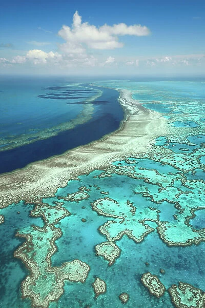 Aerial view of the river at Hardy reef, Queensland