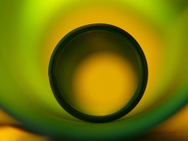 Circle of abstract green and yellow