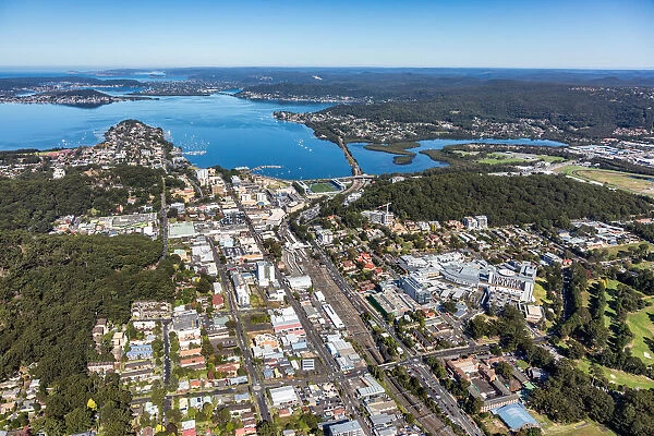 Gosford. Aerial view of Gosford, Central Coast, NSW, Australia