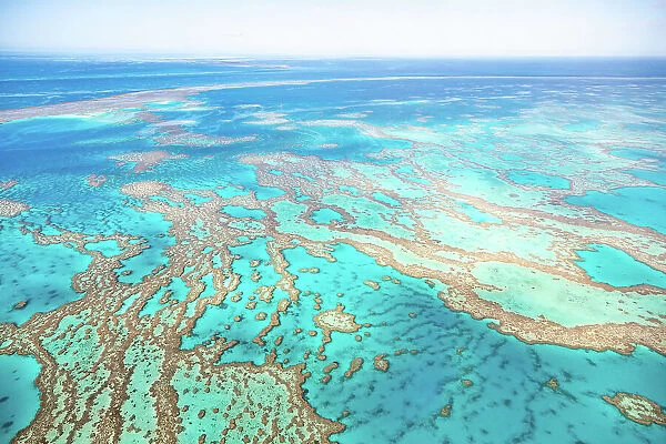 Great Barrier Reef on a clear sunny day