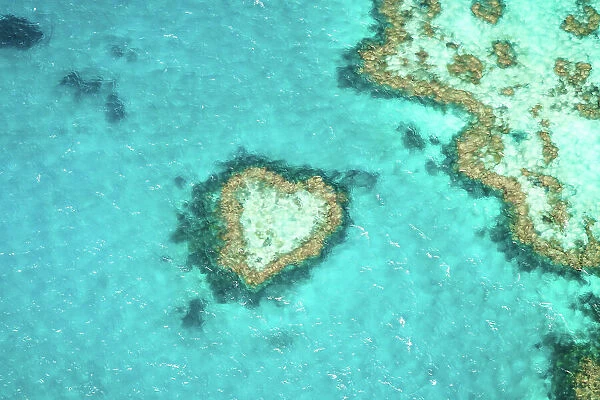 Heart Reef aerial, Great Barrier Reef, Australia