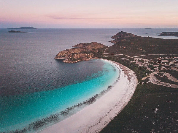 lucky bay aerial sunset
