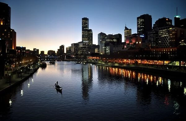 Melbourne city at sunset
