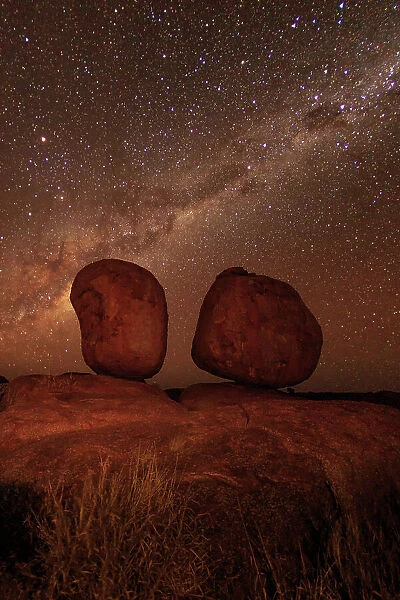 Milky Way over the Karlu Karlu  /  Devils Marbles Conservation Reserve. Northern Territory. Australia