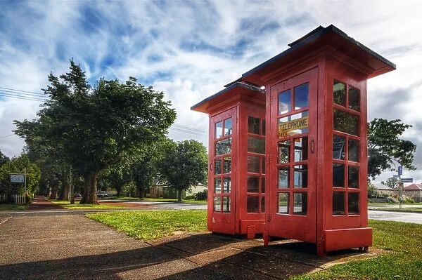 The Red Telephone Boxes in Ross, Tasmania, Australia