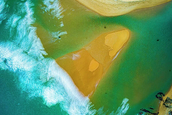 The River meets the sea, as seen from above