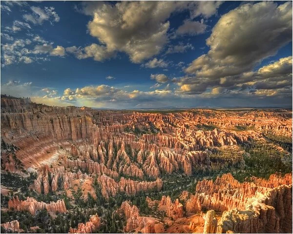 A scenic view at Dusk, in the Bryce Canyon national park, Utah, USA
