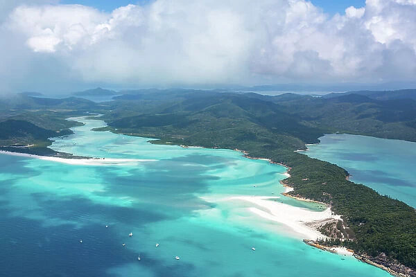 Whitsundays and Whitehaven beach from above. Queensland, Australia