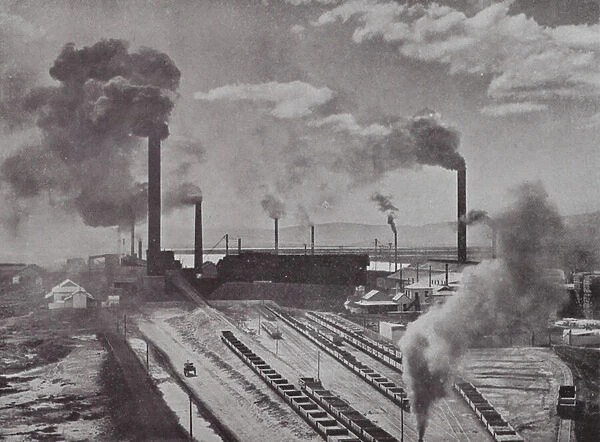 Australia: Broken Hill Proprietary Companys Smelters at Port Pirie, South Australia (b  /  w photo)