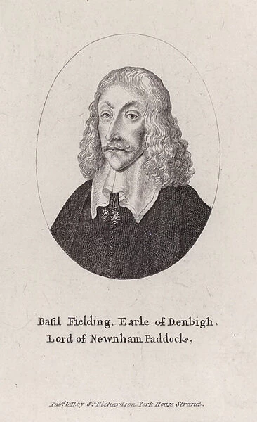 Basil Feilding, 2nd Earl of Denbigh, English diplomat, politician and Paliamentarian soldier in the Civil War (engraving)