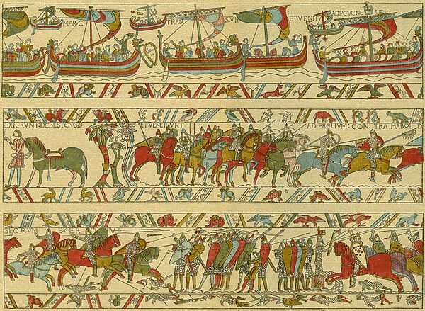 Bayeux tapestry. Norman attack