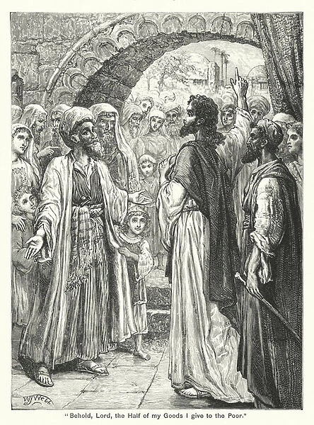 'Behold, Lord, the Half of my Goods I give to the Poor'(engraving)