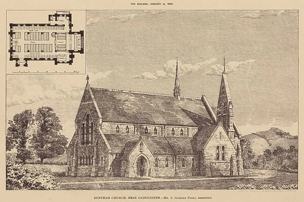 Bentham Church, near Gloucester (engraving)