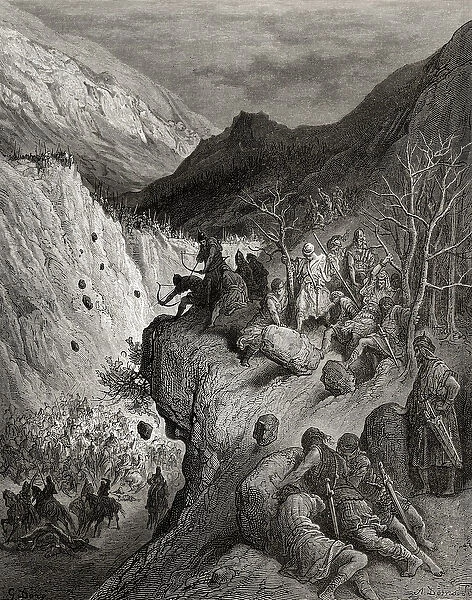 Bernard of Carinthia surprised by Turkish raids, illustration from Bibliotheque