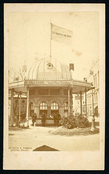 The Bible Stand from the Crystal Palace, Sydenham, London, at the Exposition Universelle, Paris, 1867 (b  /  w photo)