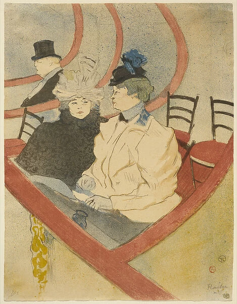 Box in the Grand Tier, 1897 (litho printed in black, orange-red, blue