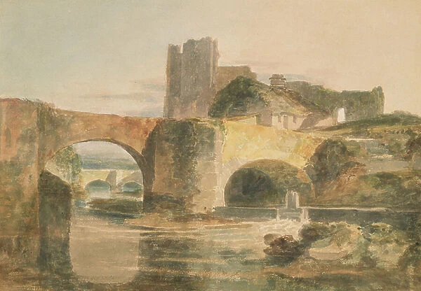 Brecon Bridge and Castle, c. 1795 (w / c on paper)