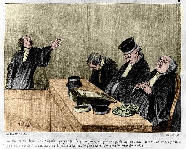 Cartoon by Daumier: Serie 'Les Gens de justice'published in '