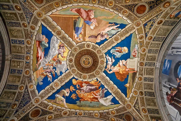 Ceiling of the Room of Heliodorus, whole. 1511-1514 (fresco)