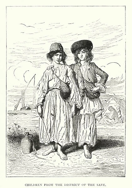 Children from the District of the Save (engraving)