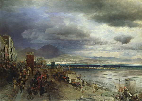 The Coast of Naples, 1877 (oil on canvas)