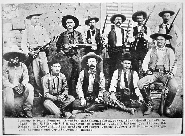 Company D Texas Rangers at Ysleta, Texas, 1894 (b  /  w photo)